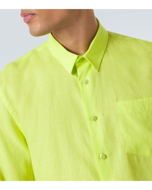 Vilebrequin Green Linen Shirt for men
