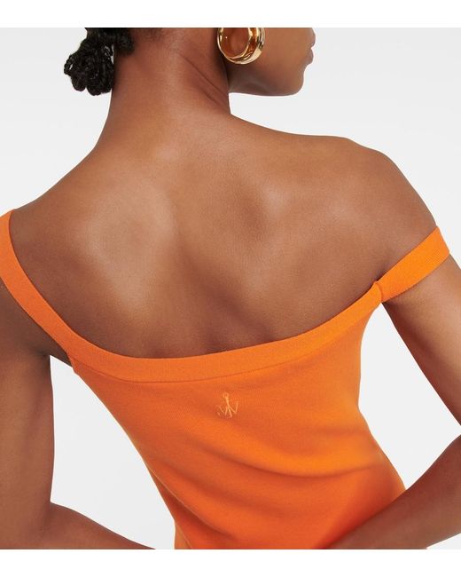 J.W. Anderson Orange Deconstructed Asymmetrical Minidress