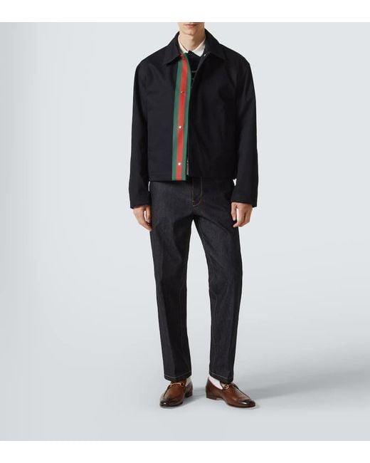 Vetse Web Stripe En Coton Gucci pour homme en coloris Black