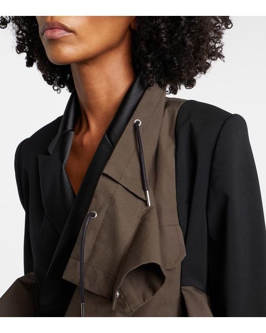 Sacai Black Paneled Blouson Jacket