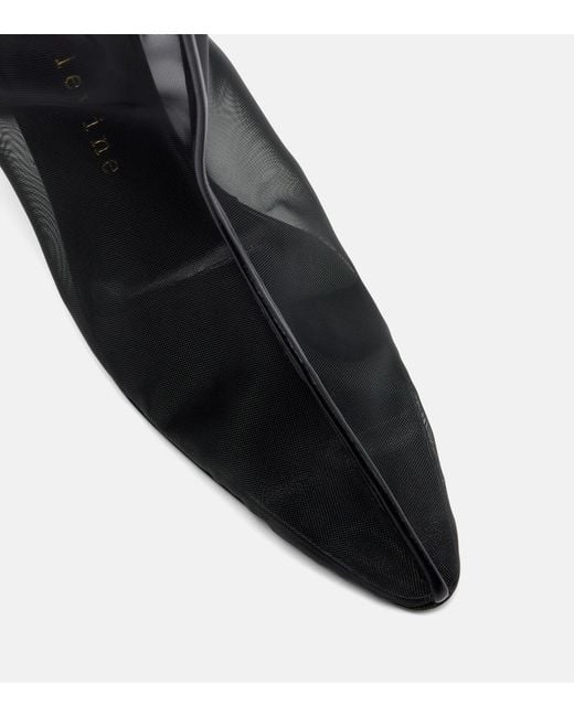 Herbert Levine Black Drawing A Blank 80 Mesh Mid-Calf Boots