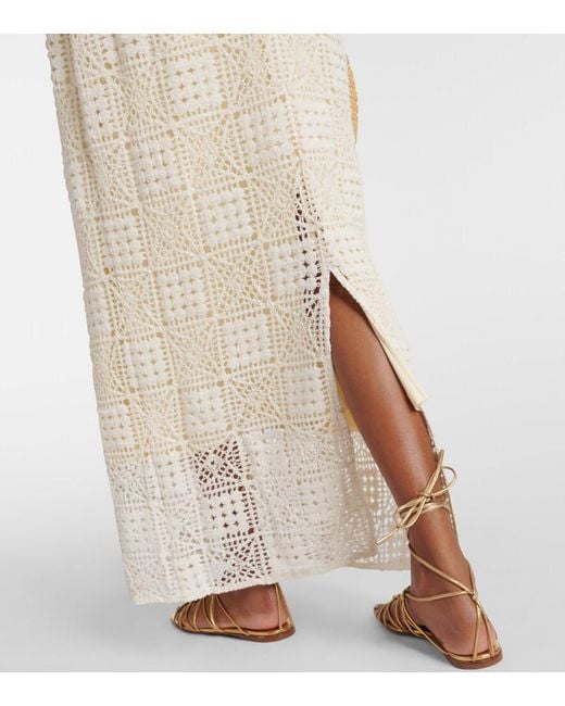 Sir Natural Rayure Crochet Cotton Maxi Skirt