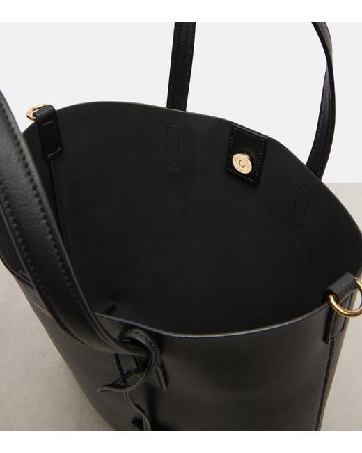 Saint Laurent Black Toy N/s Leather Shopper Tote