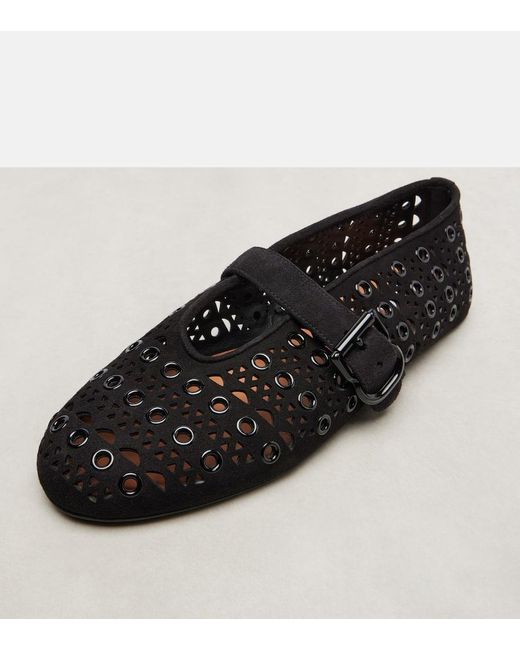 Ballerines En Daim A Ornements Alaïa en coloris Black