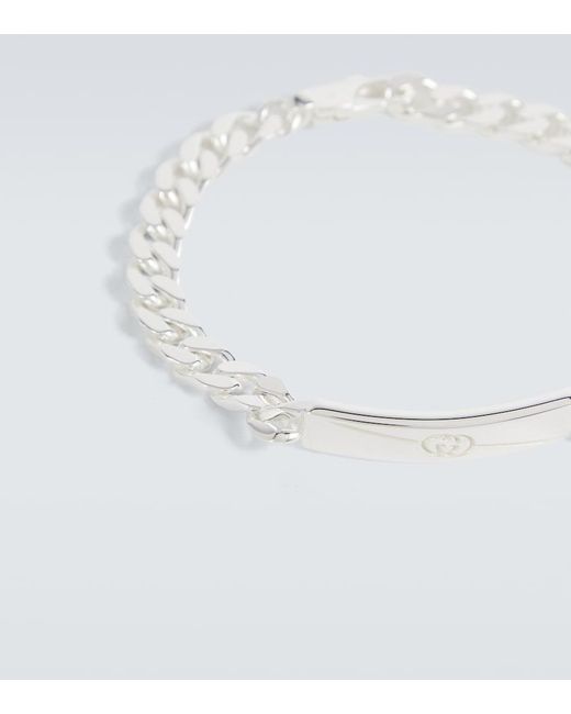 Gucci Metallic Tag Gourmette Chain Bracelet for men