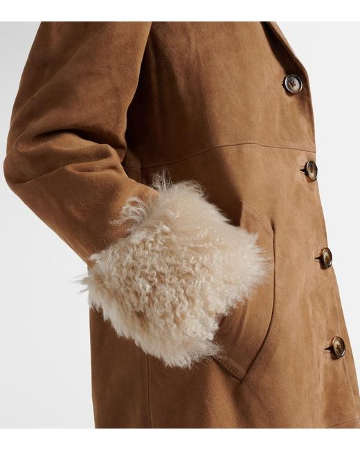 Abrigo Cienna De Ante Bordado Rixo de color Brown