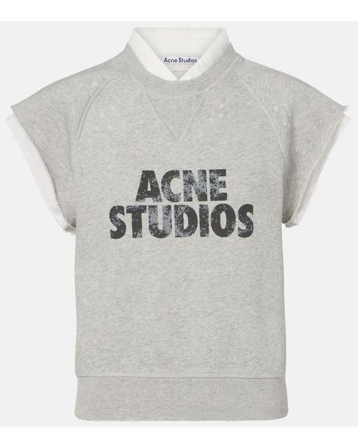 Chaleco De De Jersey De Algodon Con Logo Acne de color Gray