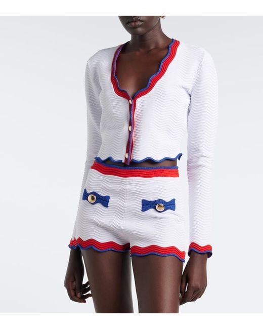 retroféte White Orlaithe Ribbed-Knit Cardigan