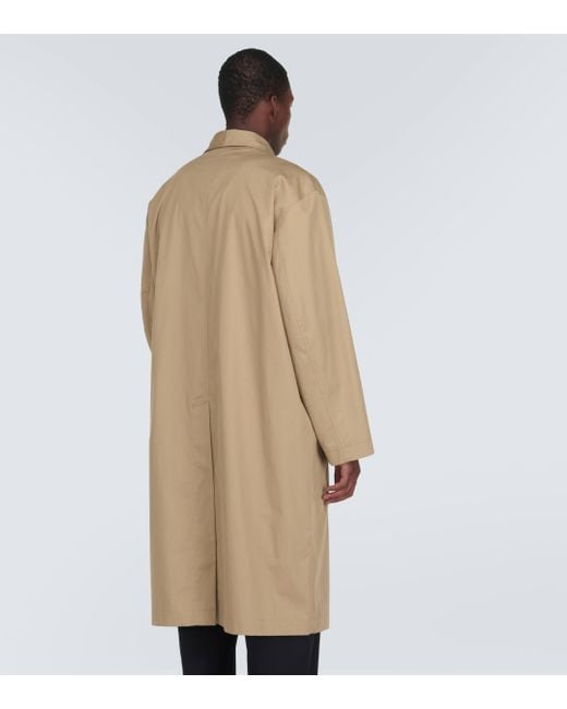 Lemaire Natural Cotton Gabardine Trench Coat for men