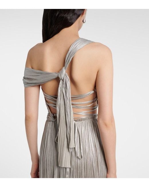 Maria Lucia Hohan White Serene Asymmetric Silk Muslin Gown