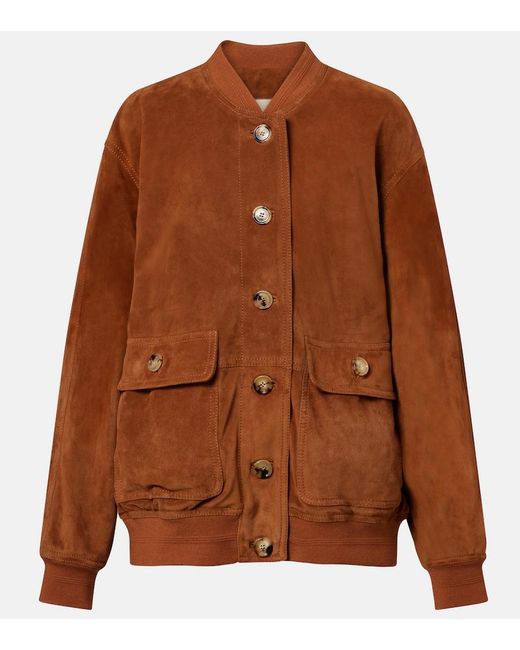 Valentino Brown Caban Suede Bomber Jacket