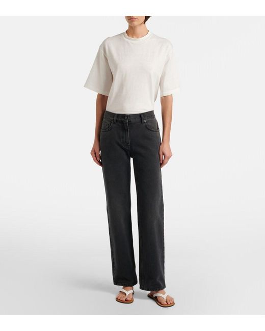 The Row Blue Fargo Straight Jeans