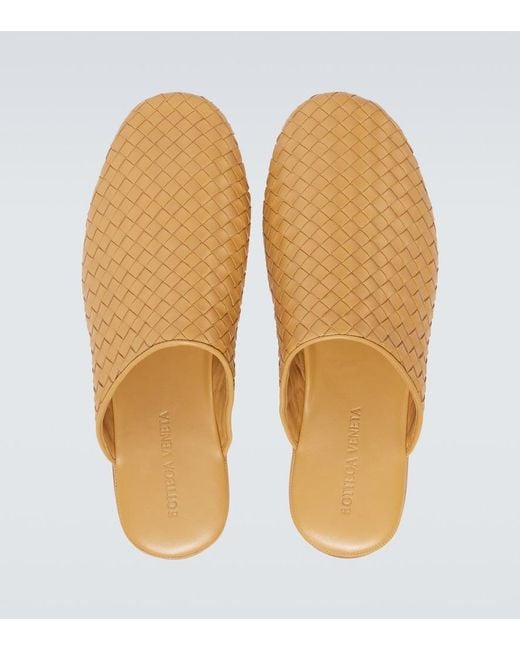 Bottega Veneta Natural Sunday Intrecciato Leather Mules for men