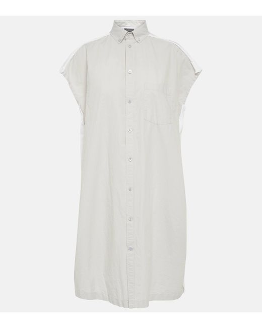 Balenciaga White Oversized Cotton Shirt Dress