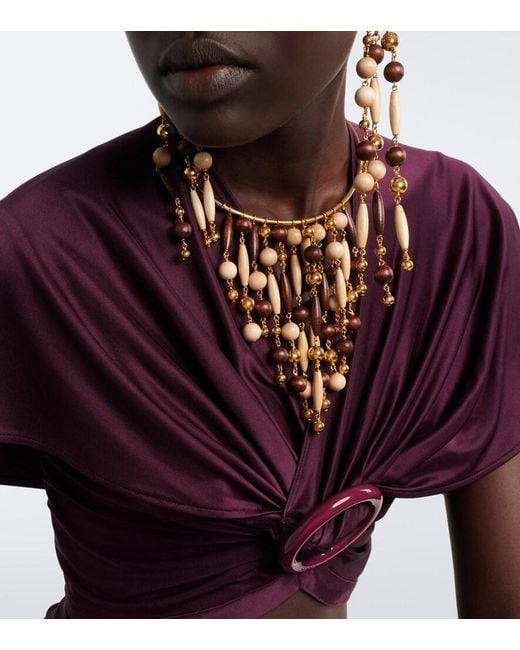 Rabanne White Beaded Choker