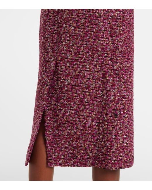 Jupe Midi En Tweed A Sequins Alessandra Rich en coloris Purple