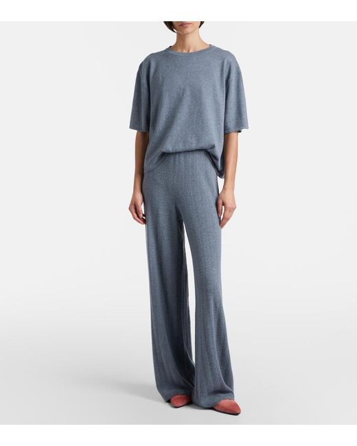 Lisa Yang Gray Rubie Cotton And Cashmere T-Shirt