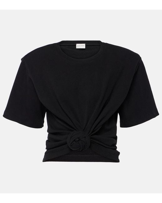 Magda Butrym Black Cotton-Blend Top