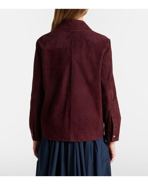 Max Mara Purple Suede Blouson Jacket