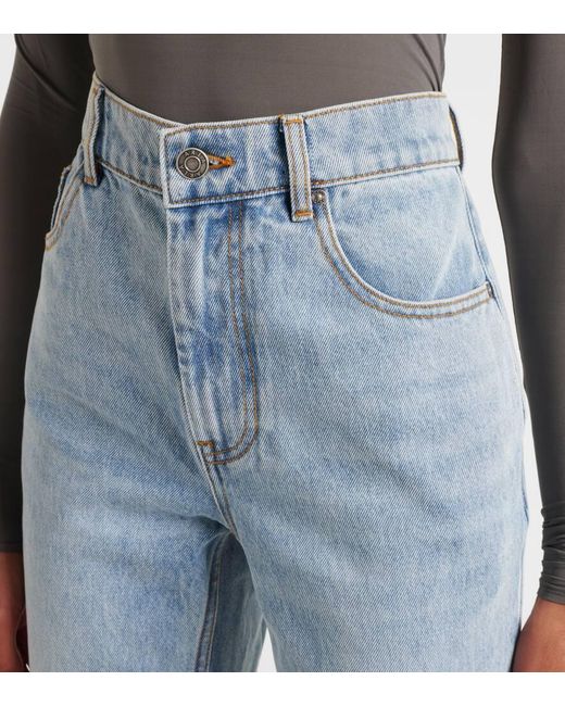 Area Blue High-Rise Straight Jeans