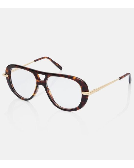 Loewe Brown Slim Aviator Glasses