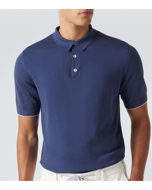 Eleventy Blue Cotton Polo Shirt for men