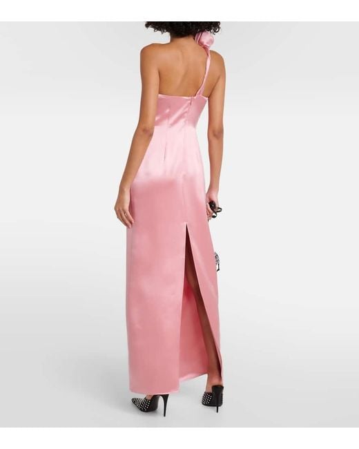 Vestido de fiesta de seda con aplique Magda Butrym de color Pink