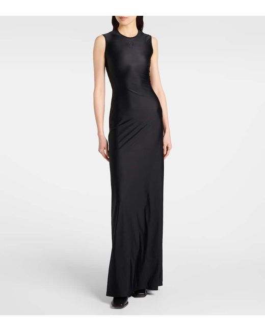 MARINE SERRE Black Maxikleid Aus Jersey