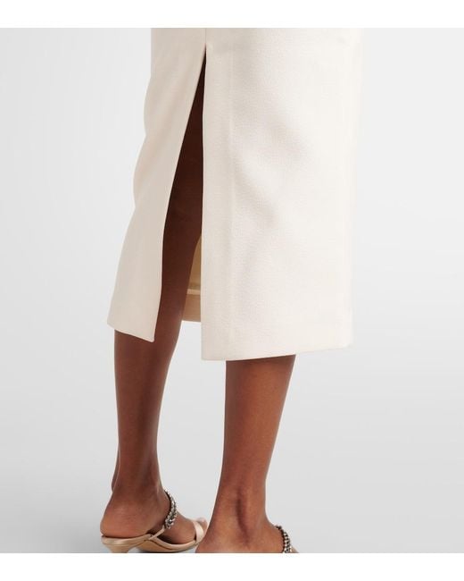 Rebecca Vallance Natural Embellished Crepe Cocktail Dress