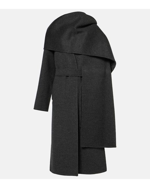 Gucci Black Gg Double-Breasted Wool Coat
