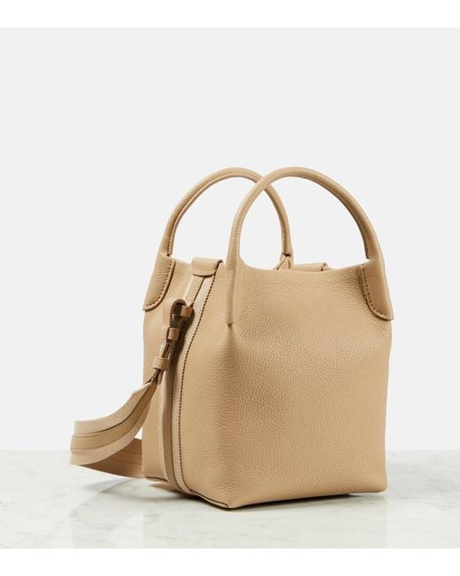 Loro Piana Natural Bale Small Leather Tote Bag