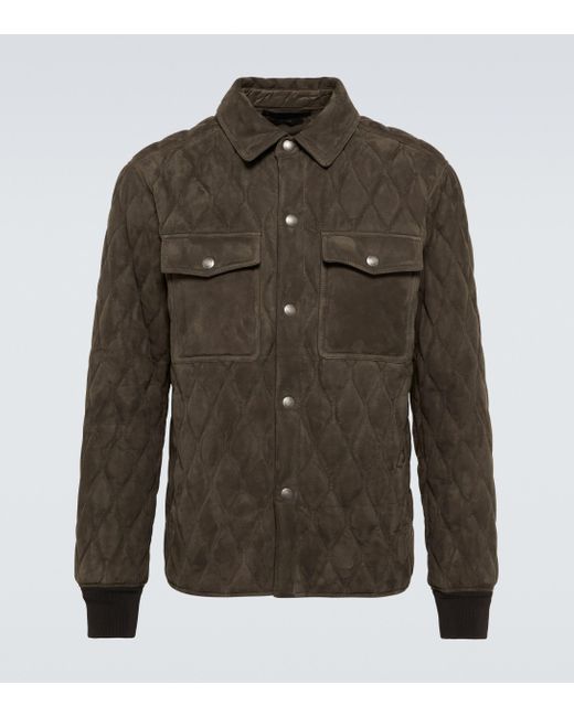 Tom Ford Quilted Suede Jacket in Brown for Men - Lyst