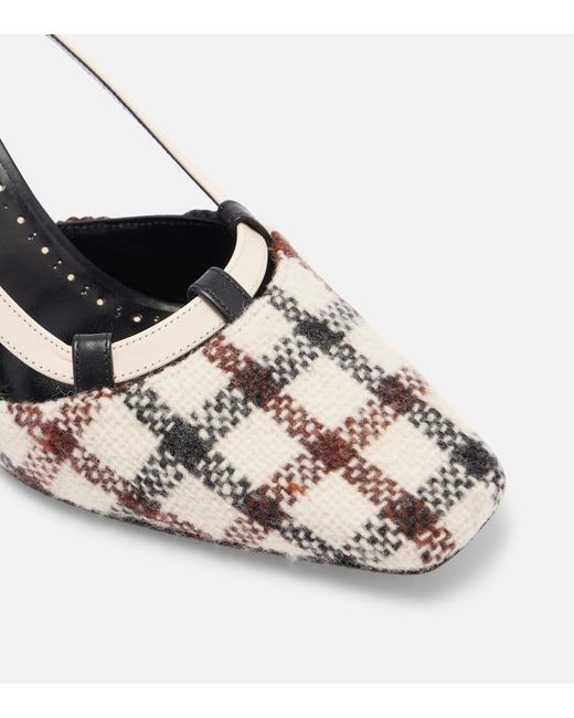 Manolo Blahnik Metallic Vestal Checked Slingback Pumps
