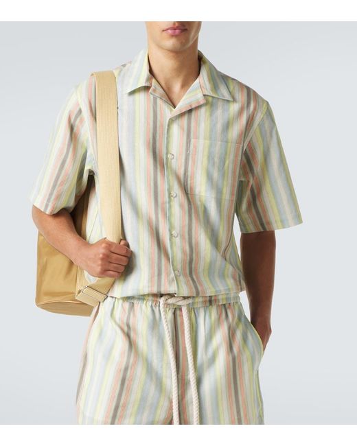 Commas White Striped Linen Shirt for men