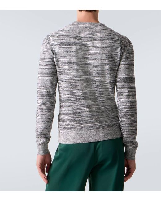 Camiseta Con Botones En Mezcla De Algodon Y Lino J.W. Anderson de hombre de color Gray