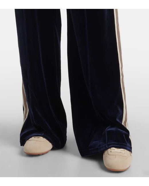 The Upside Blue Monaco Freya High-Rise Velour Sweatpants