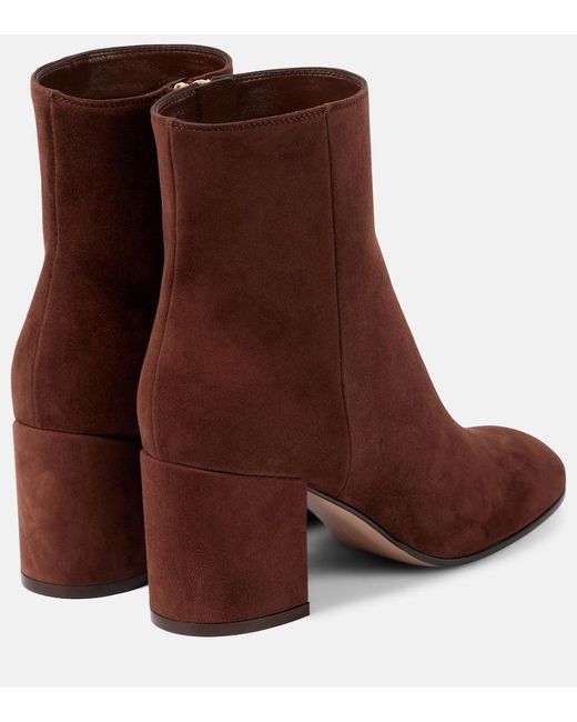 Gianvito Rossi Brown Joelle 70 Suede Ankle Boots
