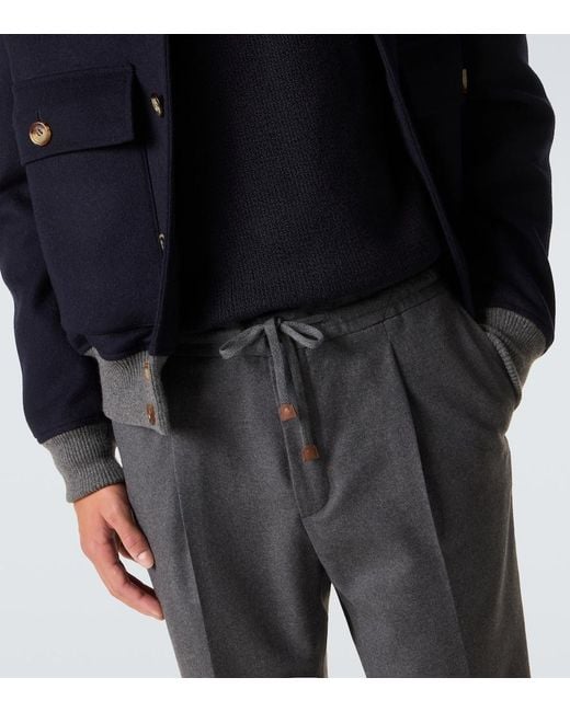 Slowear Gray Wool Tapered Pants for men