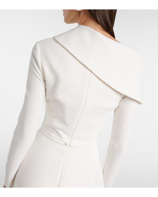 Safiyaa White Odelle Asymmetric Midi Dress