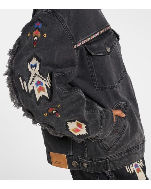 Veste Manona Brodee En Jean Isabel Marant en coloris Black