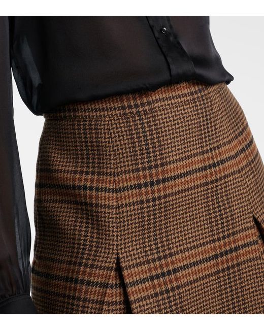 Saint Laurent Brown Midirock Aus Wolle