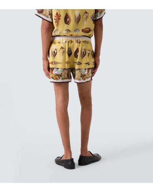 Dolce & Gabbana Metallic Printed Silk Shorts for men