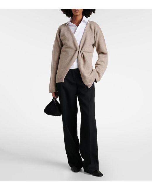 Rohe Brown Wool And Cashmere Wrap Cardigan