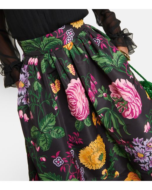 Carolina Herrera Floral Ball Skirt in Black | Lyst