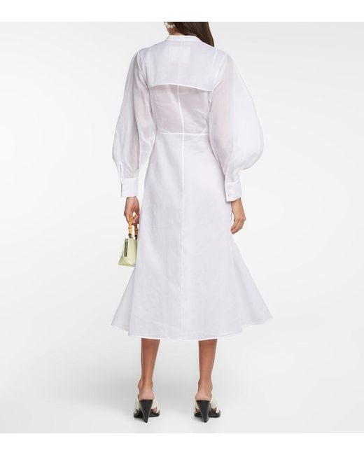Jil Sander White Cotton Shirt Dress