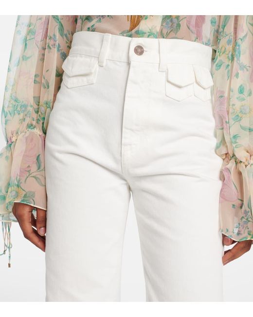 Chloé White High-Rise Flared Jeans