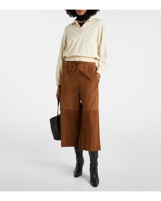 Yves Salomon Brown Suede Culottes