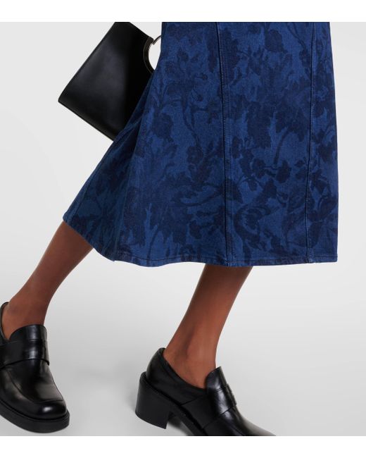 Erdem Blue Denim Midi Skirt