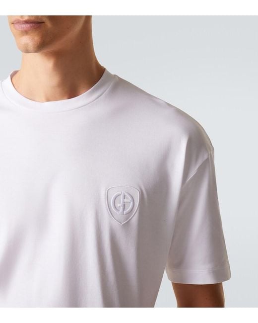 Giorgio Armani White Cotton Jersey T-Shirt for men