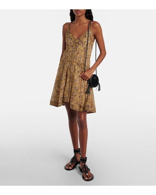 Isabel Marant Brown Danielle Floral Cotton Voile Minidress